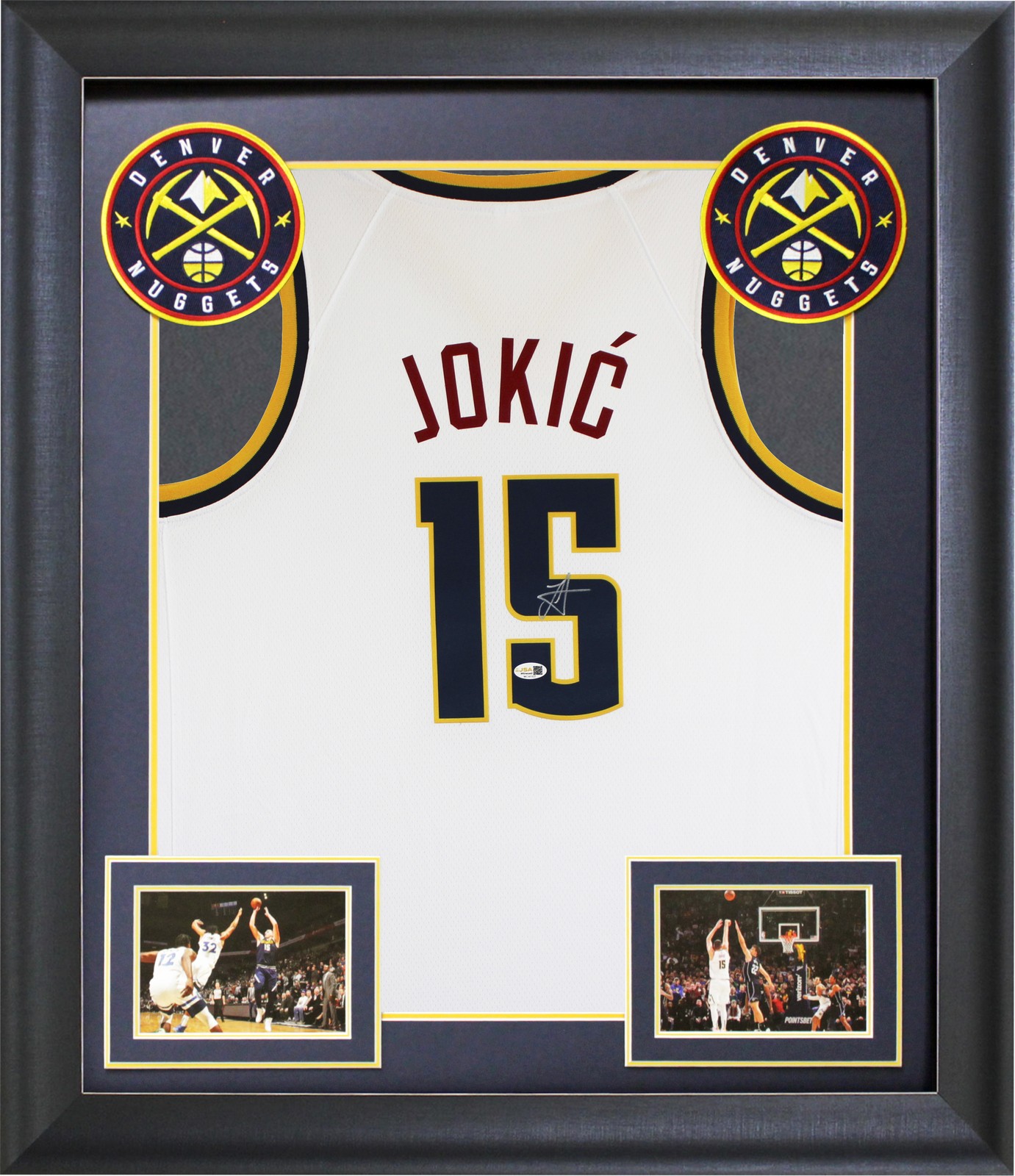 Nikola Jokic Authentic Signed White Pro Style Framed Jersey Autographed JSA 3
