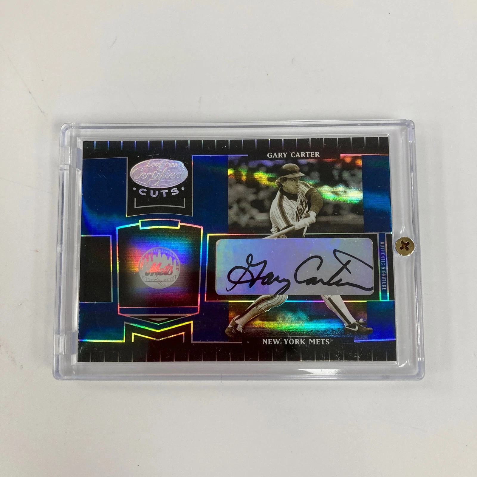 2004 Leaf Certified Cuts Marble Signature Blue Gary Carter Auto #14/25