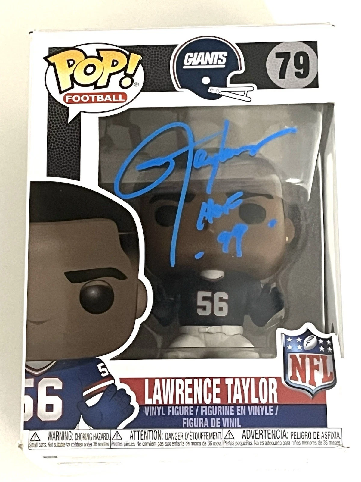 Lawrence Taylor Hand Signed Funko Pop New York Giants Beckett Cert