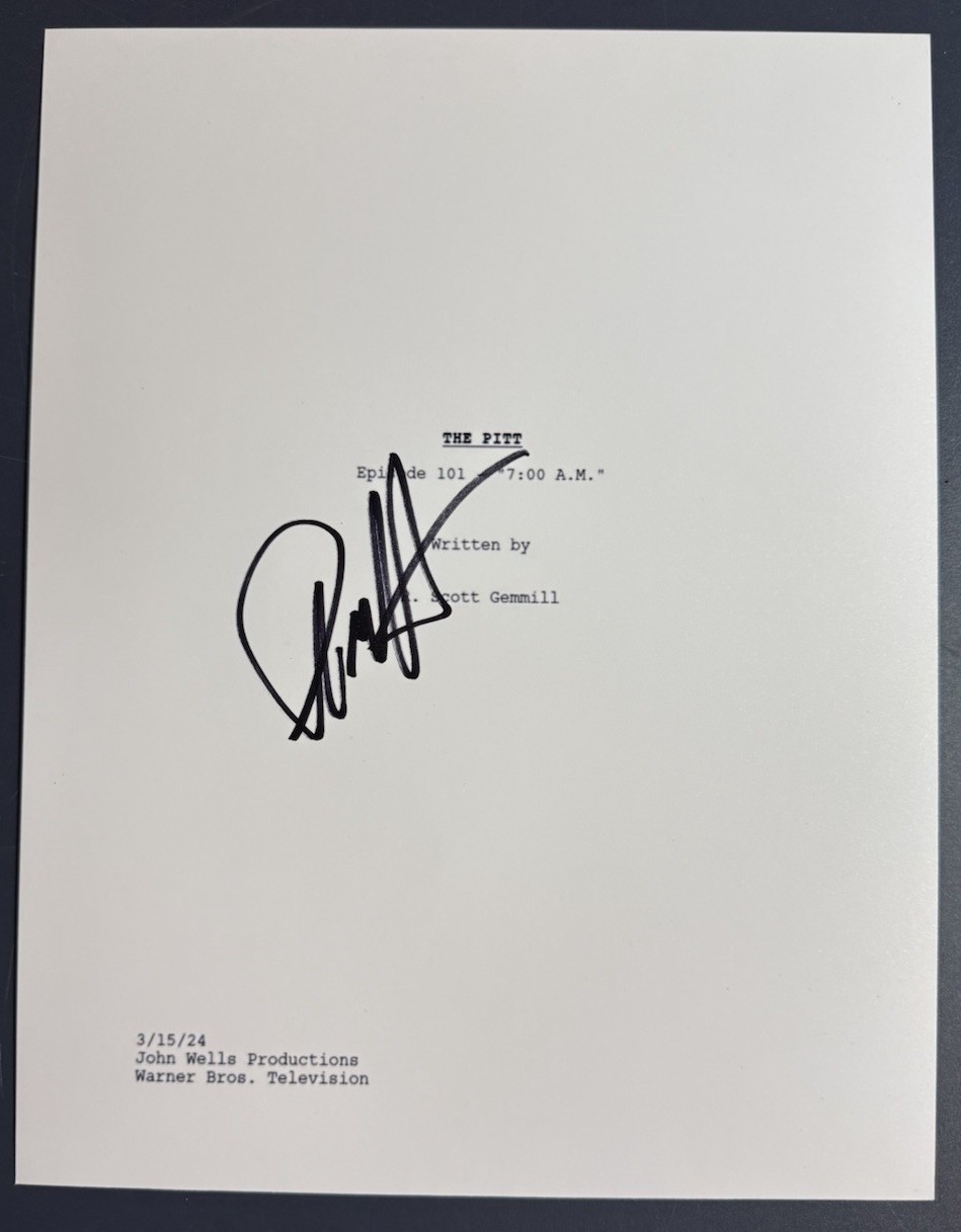 SHAWN HATOSY SIGNED SCRIPT THE PITT TV SHOW ACTOR AUTHENTIC AUTOGRAPH COA