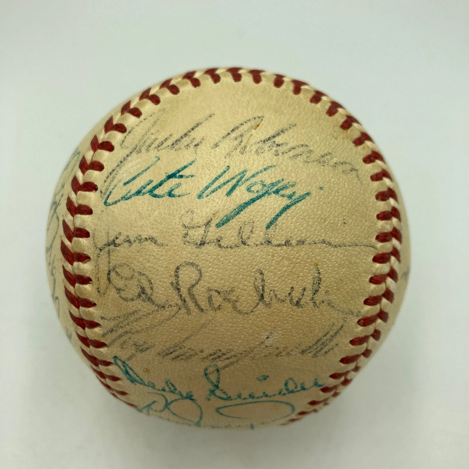 1955 Brooklyn Dodgers W.S. Champs Team Signed Baseball Jackie Robinson PSA DNA