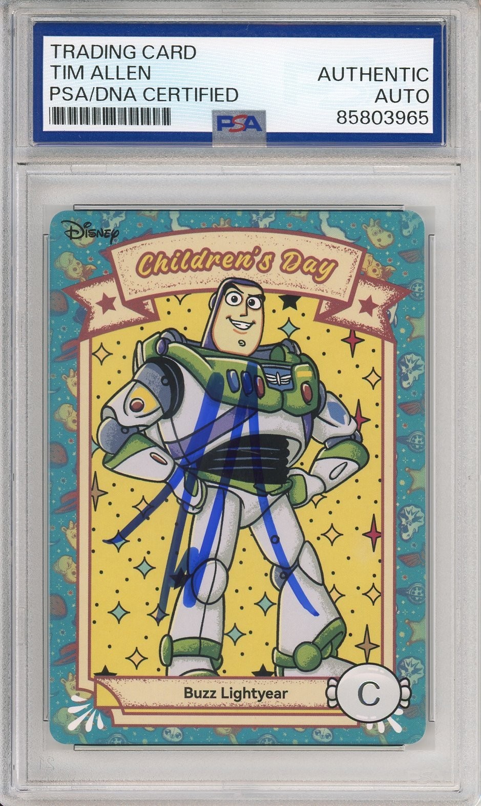 2024 KAKAWOW DISNEY FESTIVALS BUZZ LIGHTYEAR SIGNED CARD TIM ALLEN PSA DNA COA