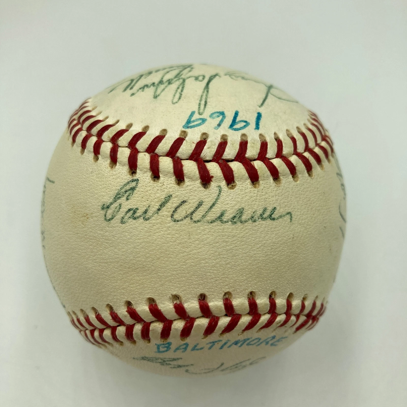 1969 Baltimore Orioles American League Champs Team Signed Baseball JSA COA