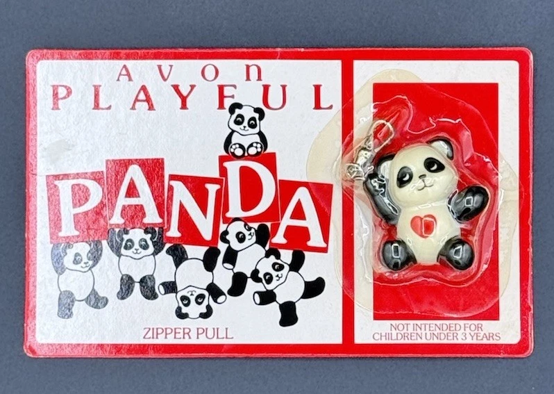 Vintage Avon Playful Panda Zipper Pull 1984 BRAND NEW Sealed Rare