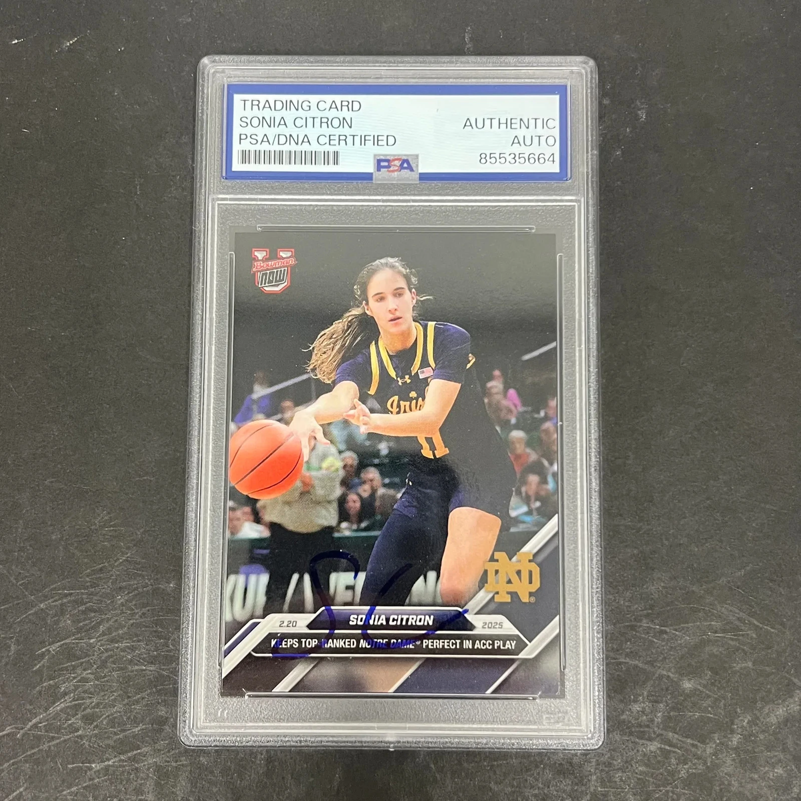 Sonia Citron 2025 Topps Bowman university now#72 Signed Card PSA Autographed