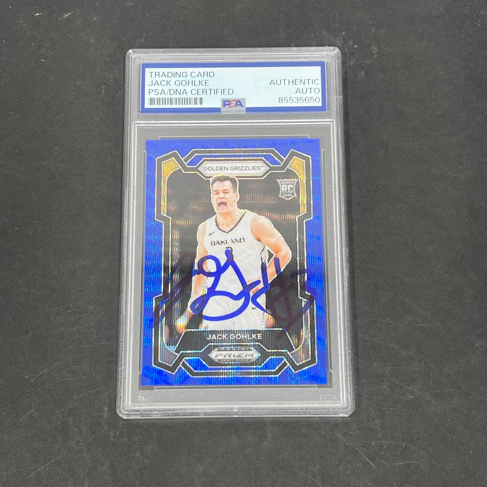 Jack Gohlke 2024 Panini Prizm Draft Picks Blue Wave #32 36/249 Signed Card PSA