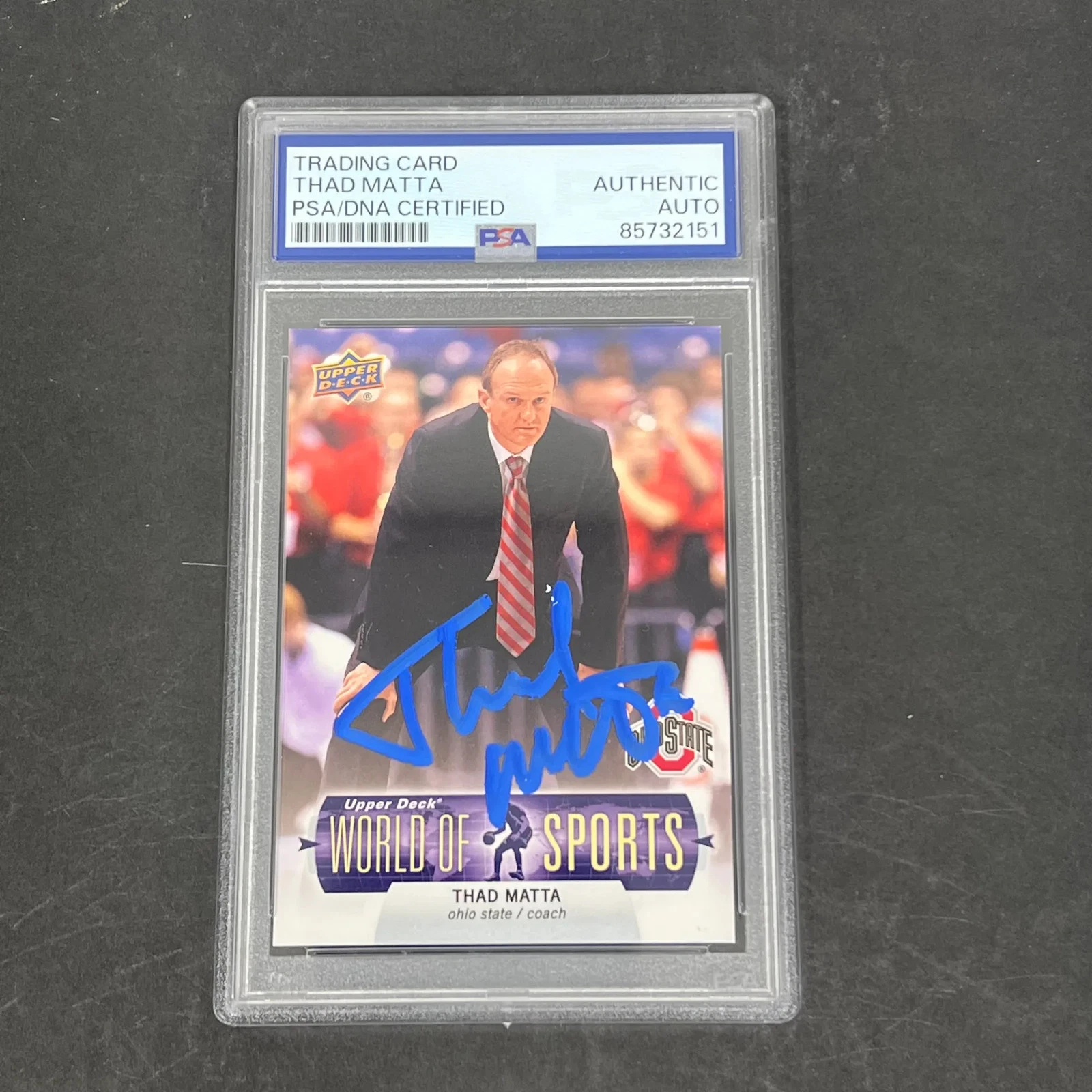Thad Matta 2011 Upper Deck World of Sports#70 Signed Card PSA Autographed