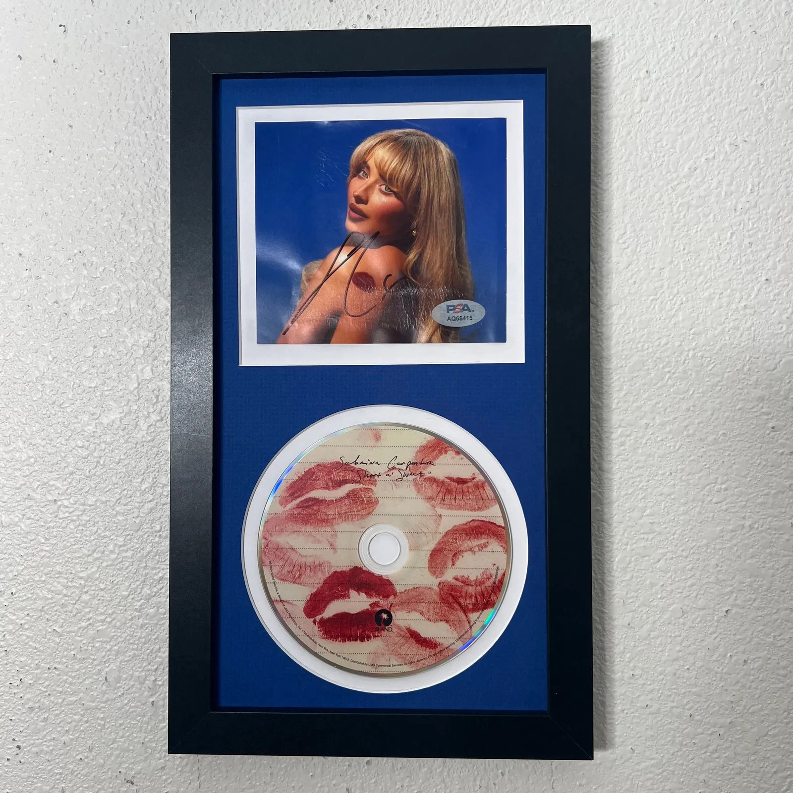 Sabrina Carpenter Signed CD Cover Framed PSA/DNA Autographed Short n’ Sweet