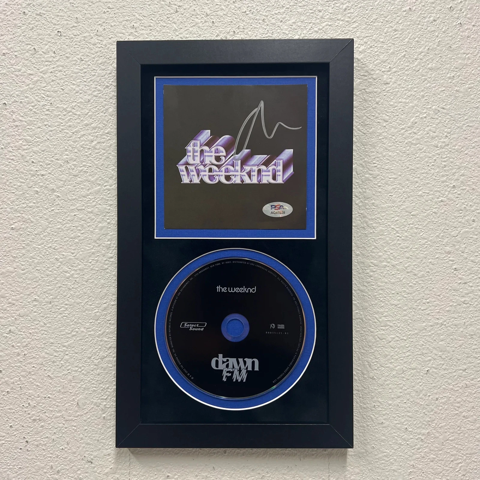 The Weeknd Signed CD Cover Framed PSA/DNA Autographed Dawn FM