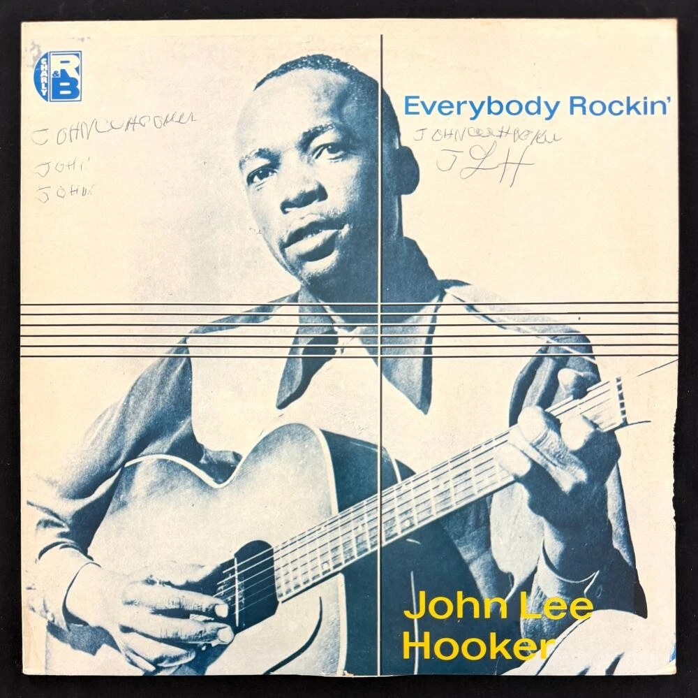 John Lee Hooker Signed Autograph Album Vinyl Record LP Everybody Rockin JSA COA