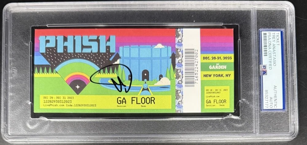 Trey Anastasio Phish Signed Autograph NYE Gamehendge 2023 NY PTBM Ticket PSA/DNA