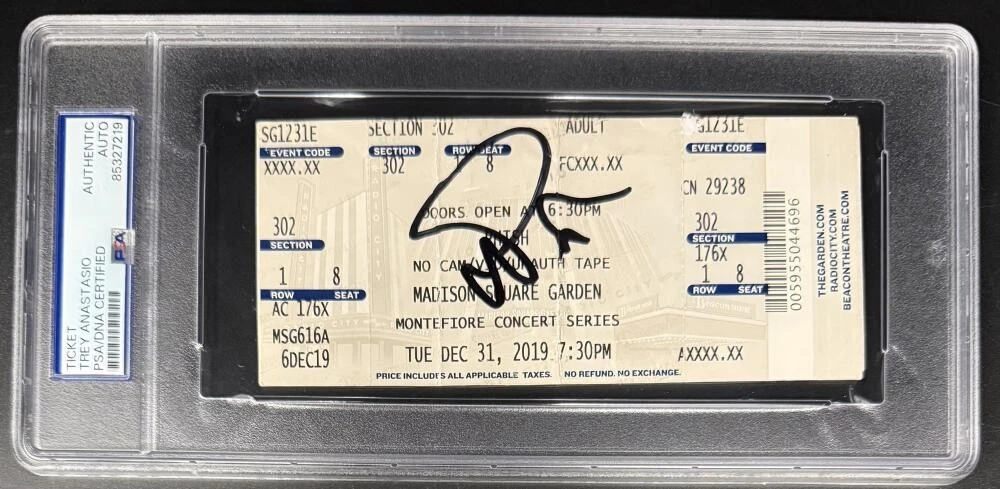 Trey Anastasio Phish Signed Autograph NYE MSG Clones 2019 Slabbed Tick ID: 41147