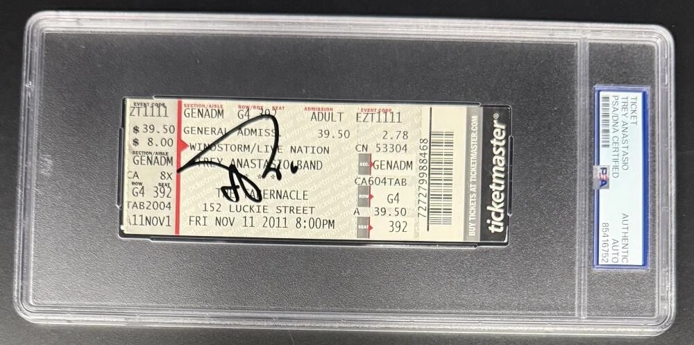 Trey Anastasio Band Phish Signed Autograph Original 2011 Ticket PSA/DNA COA
