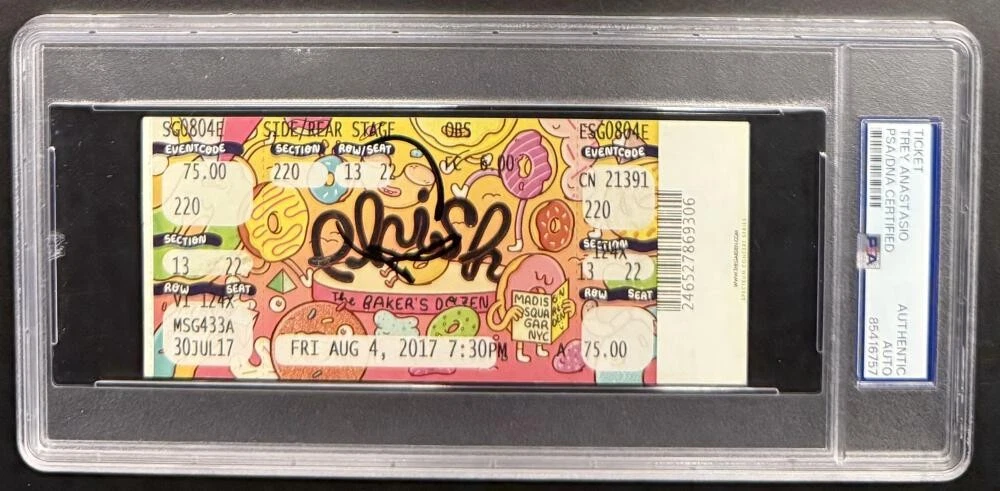 Trey Anastasio Phish Signed Autograph Bakers Dozen 11 Lemon MSG Ticket PSA/DNA