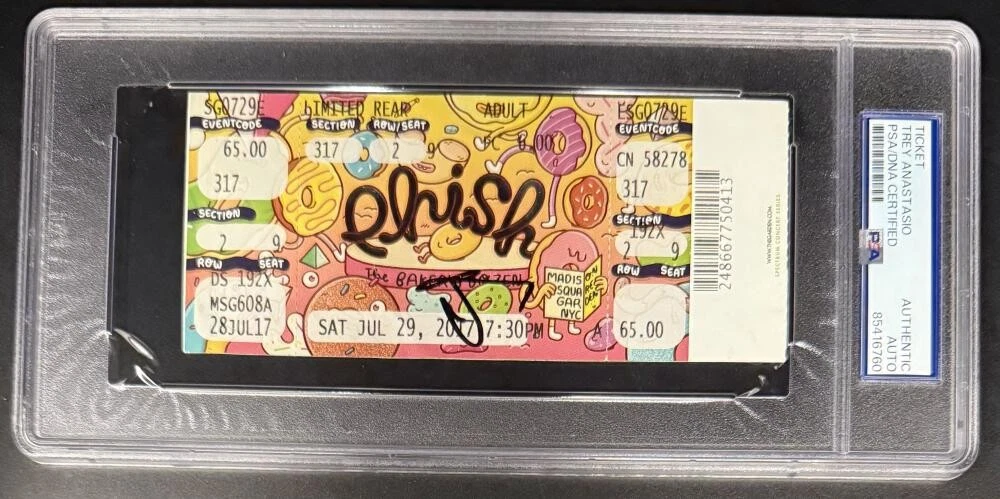 Trey Anastasio Phish Signed Autograph Bakers Dozen 7 PTBM NY MSG Ticket PSA/DNA