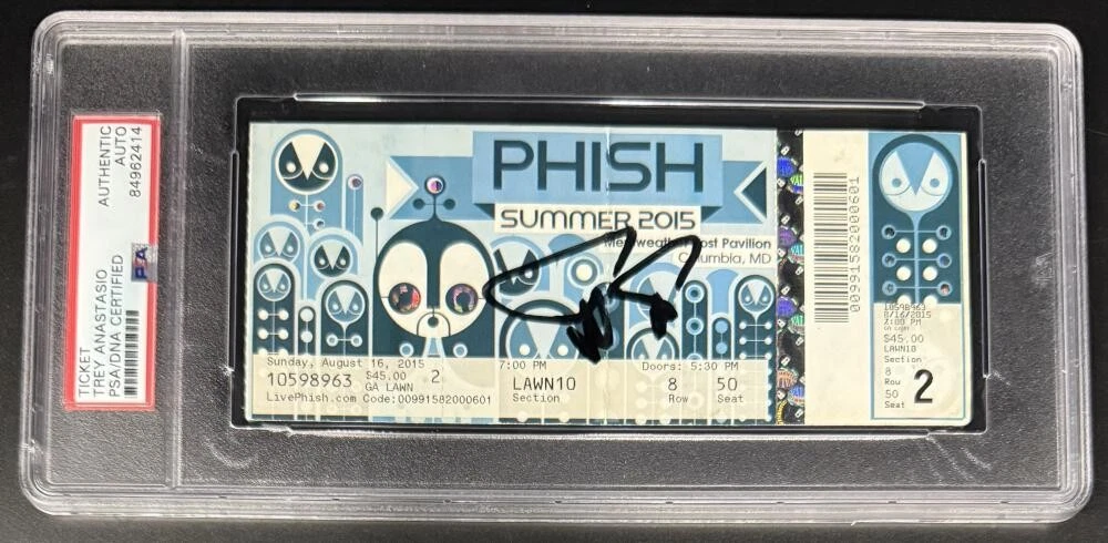 Trey Anastasio Phish Signed Autograph PTBM Summer Tour 2015 Ticket PSA/DNA COA