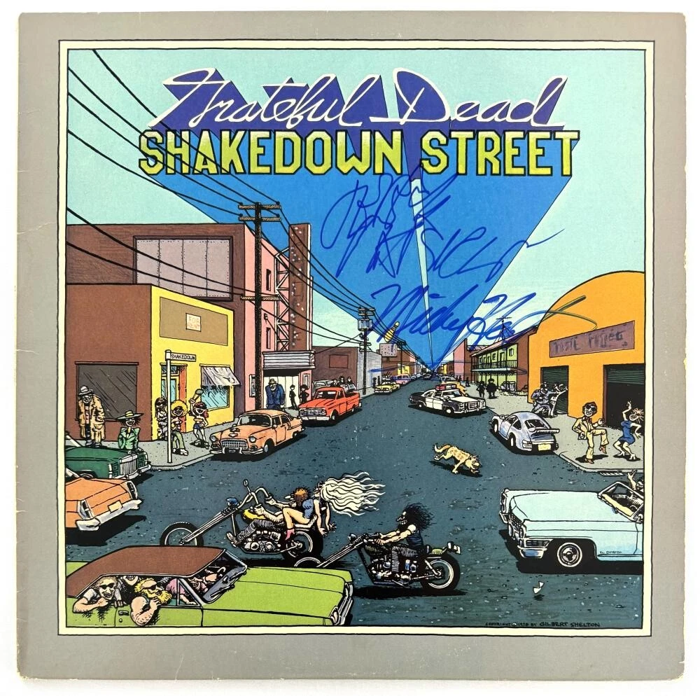 Jerry Garcia & Mickey Hart Signed Autograph Album Record Shakedown Street w/ JSA