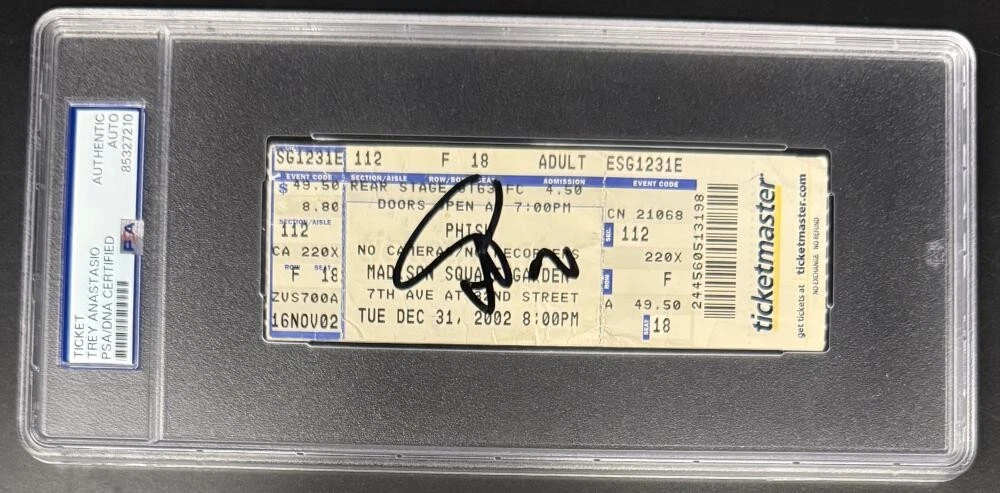 Trey Anastasio Phish Signed Autograph New Years Eve '02 Tom Hanks Ticket PSA/DNA