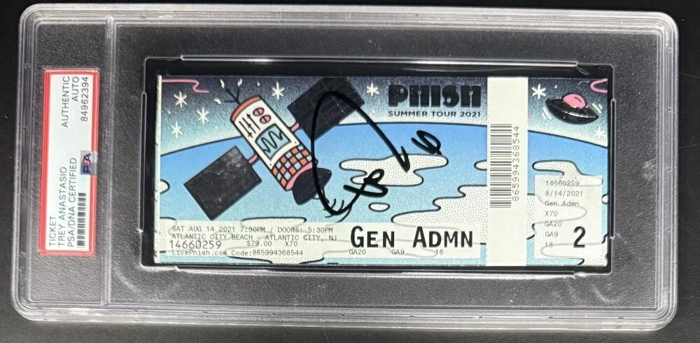 Trey Anastasio Phish Signed Autograph Summer 2021 Jersey Ticket PSA/DNA COA PTBM