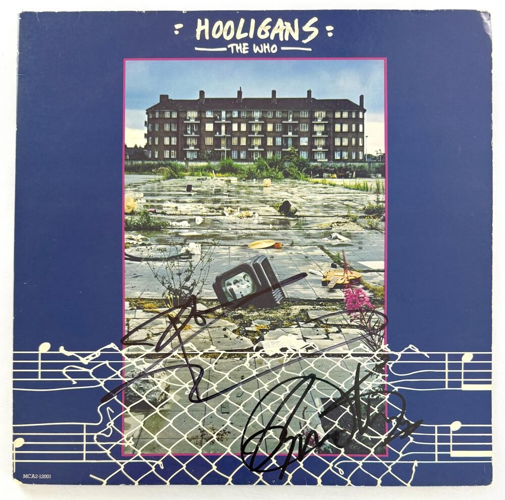 Roger Daltrey & Pete Townshend Signed Autograph Who Hooligans Record w/ JSA COA