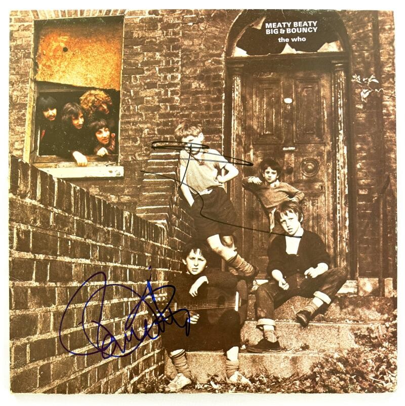 Roger Daltrey & Pete Townshend Signed Autograph Meaty Beaty Album Record JSA COA