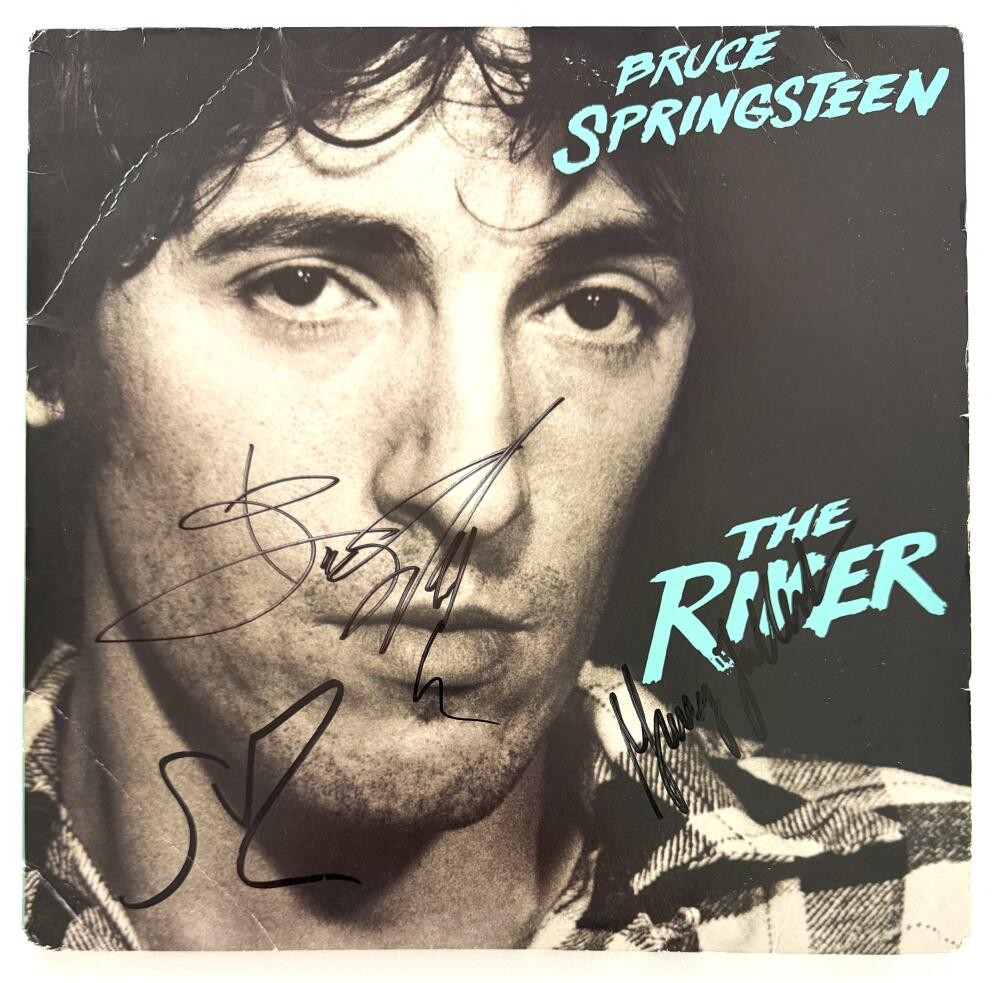Bruce Springsteen & Steven Van Zandt +1 Signed Autograph Album Record w/ JSA COA