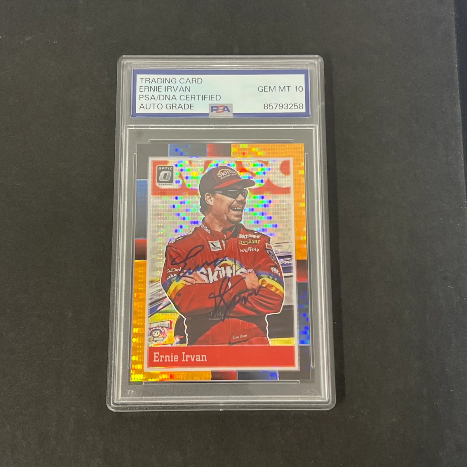 Ernie Irvan 2021 Panini Donruss optic racing#67 Signed Card PSA Auto 10 Autograp