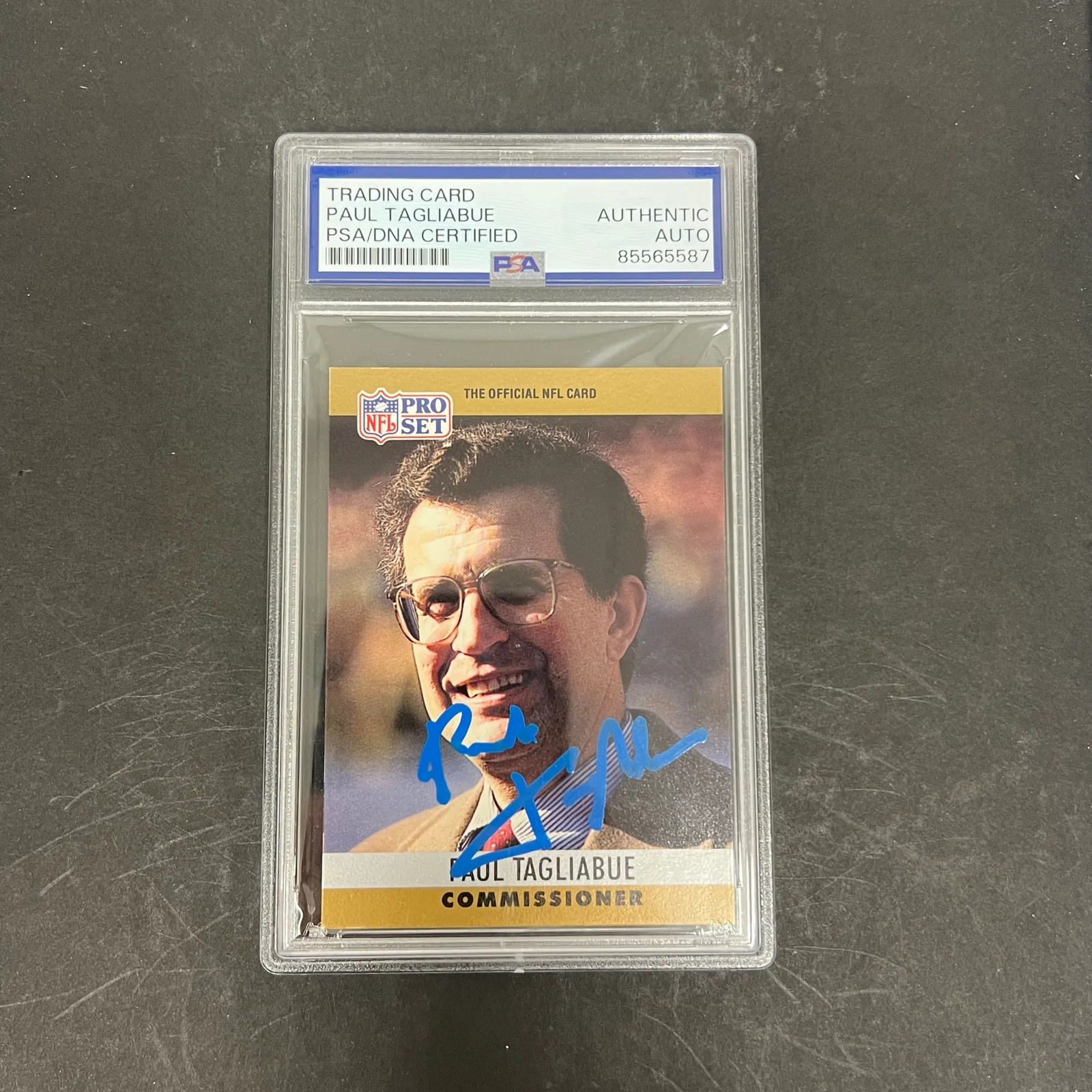 Paul Tagliabue 1990 Pro Set #2 Signed Card PSA Autographed