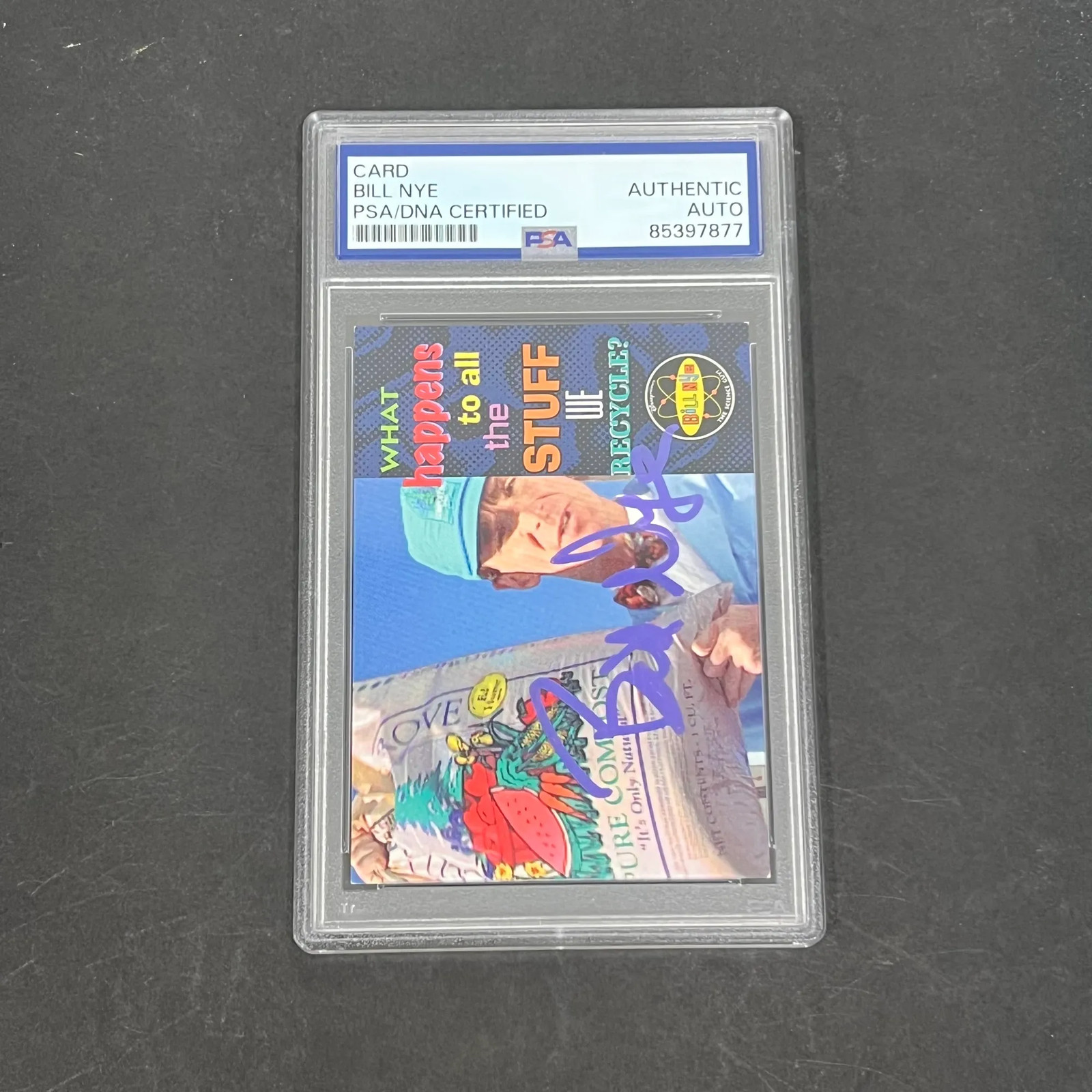 SkyBox International Bill Nye #28 Signed Card PSA Autographed