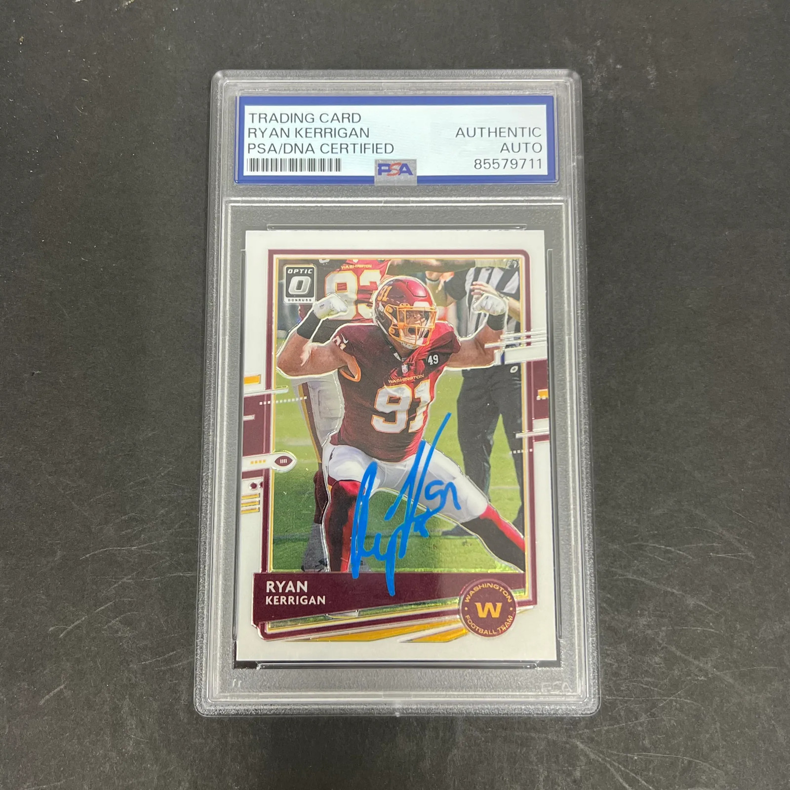 Ryan Kerrigan 2020 Panini Donruss optic basketball#99 Signed Card PSA Autograph