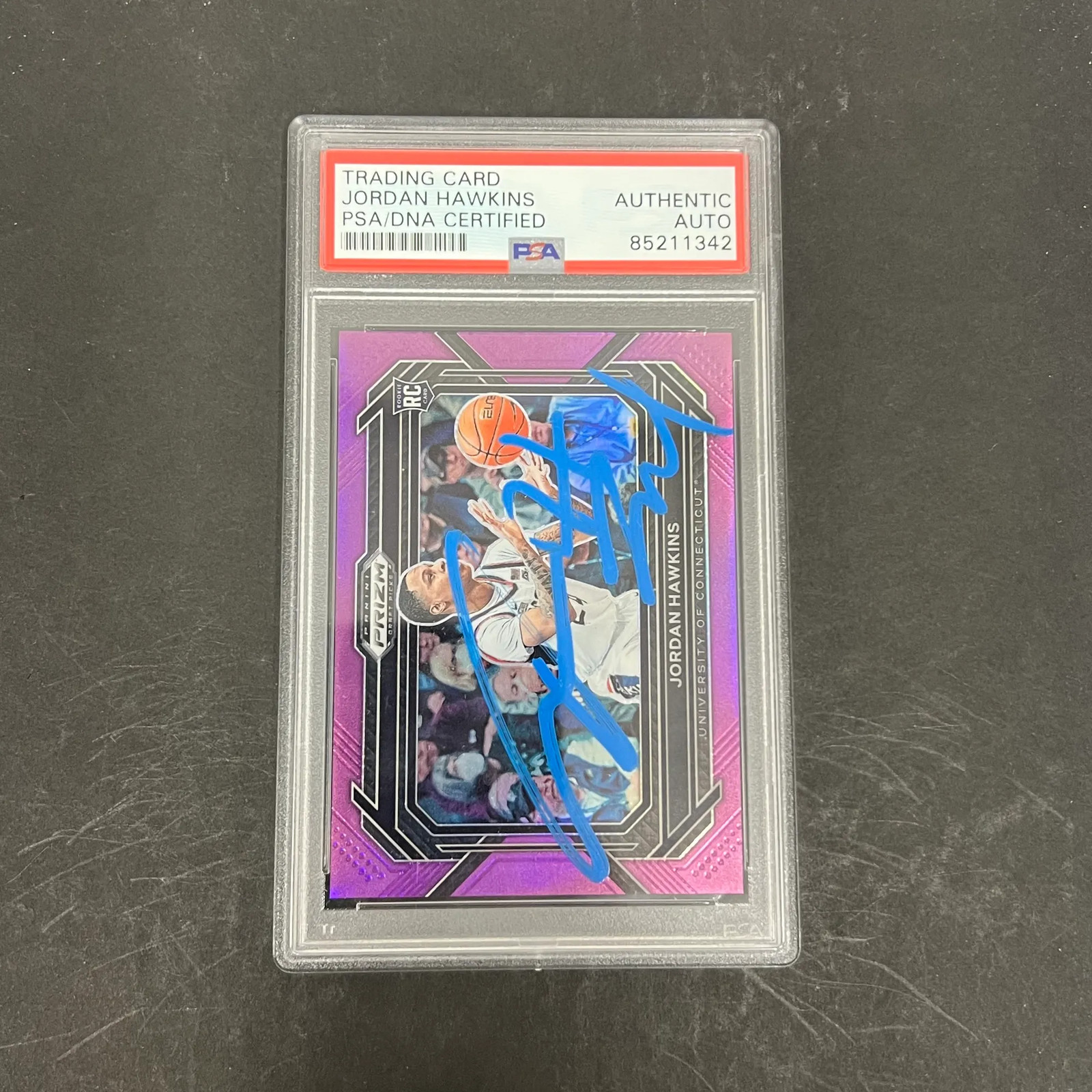 Jordan Hawkins 2023 Panini Prizm Draft Picks Signed Card PSA Autographed