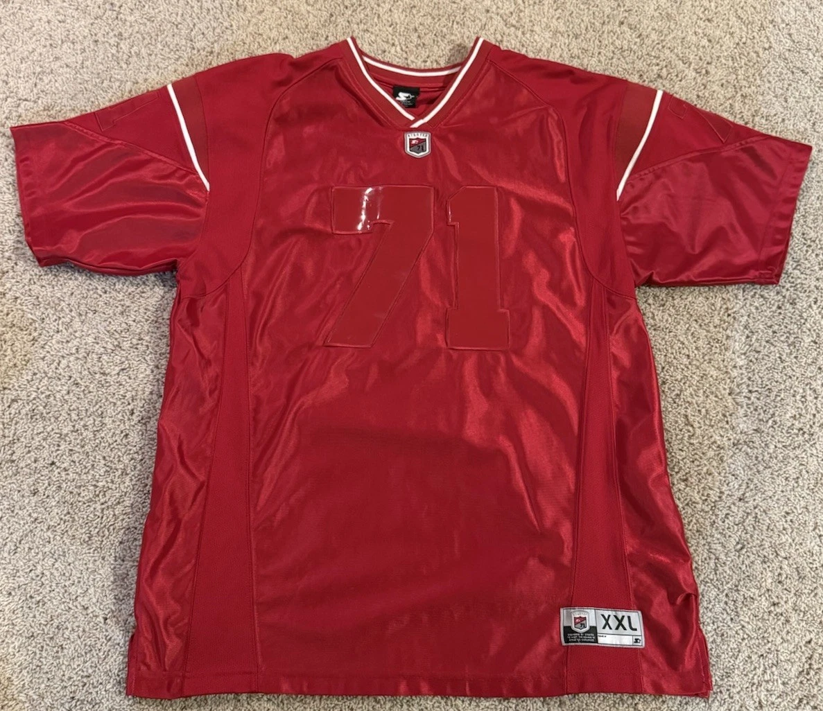 Starter Football Jersey Mens Medium. Red Vintage #71 On-field Red