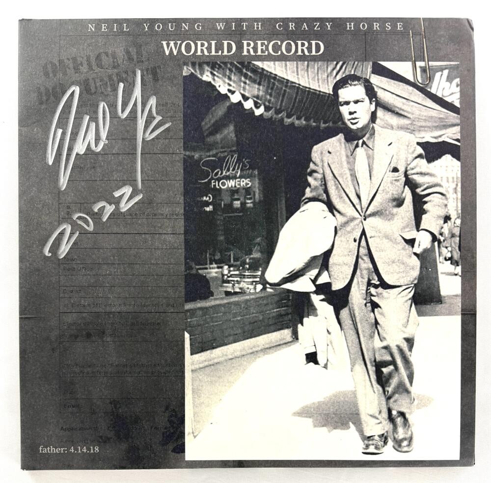 Neil Young Signed Autograph Crazy Horse World Record Album Vinyl Record JSA COA