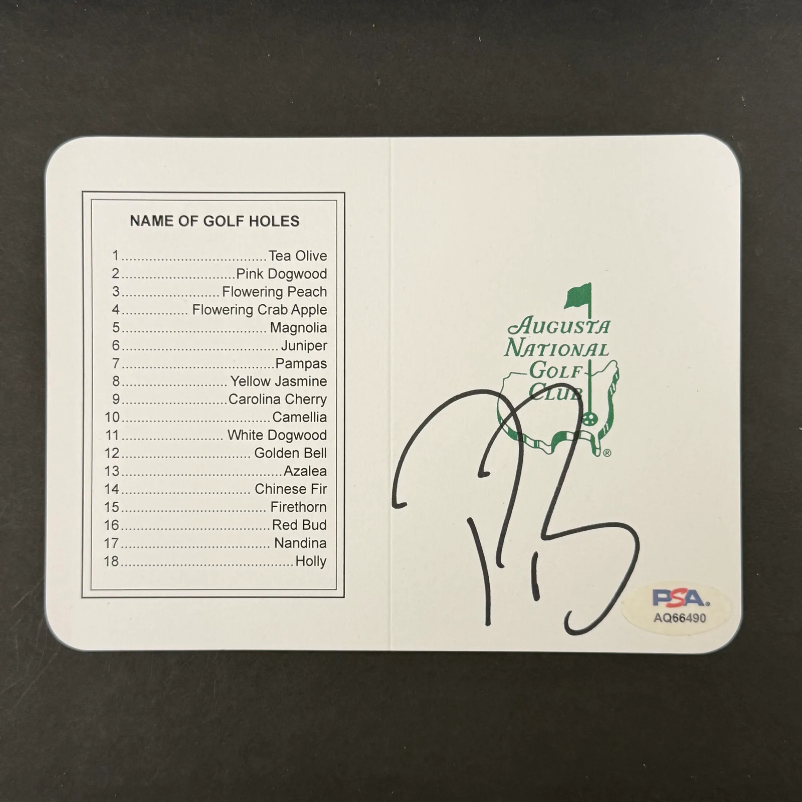 Pat Perez Signed Golf Masters Golf Scorecards PSA Autographed