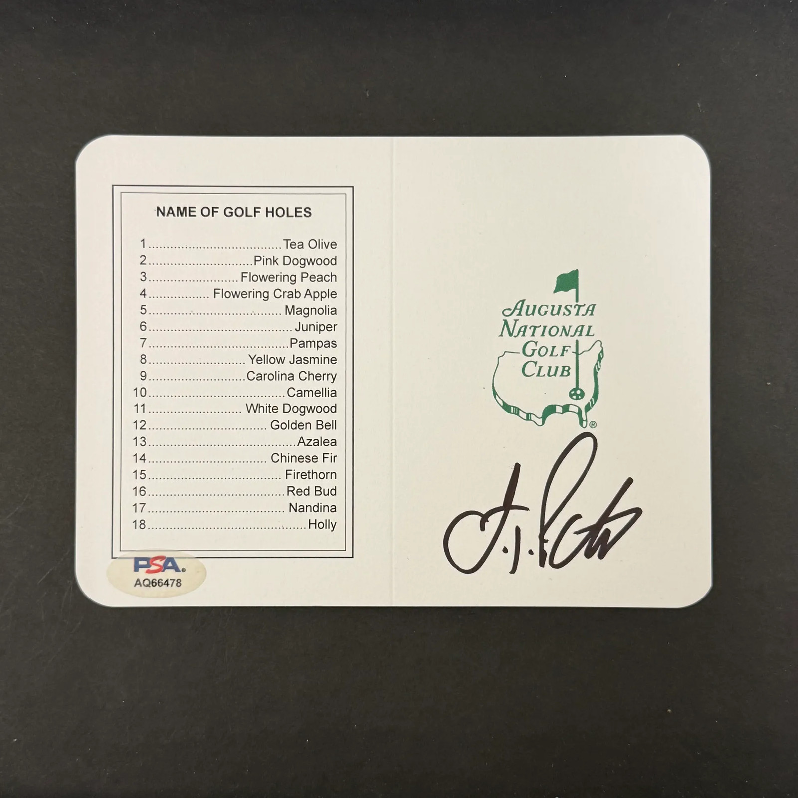 J.T. Poston Signed Golf Masters Golf Scorecards PSA Autographed