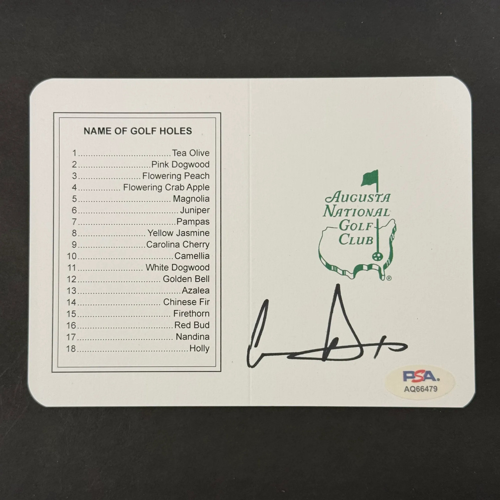 Cam Davis Signed Golf Masters Golf Scorecards PSA Autographed