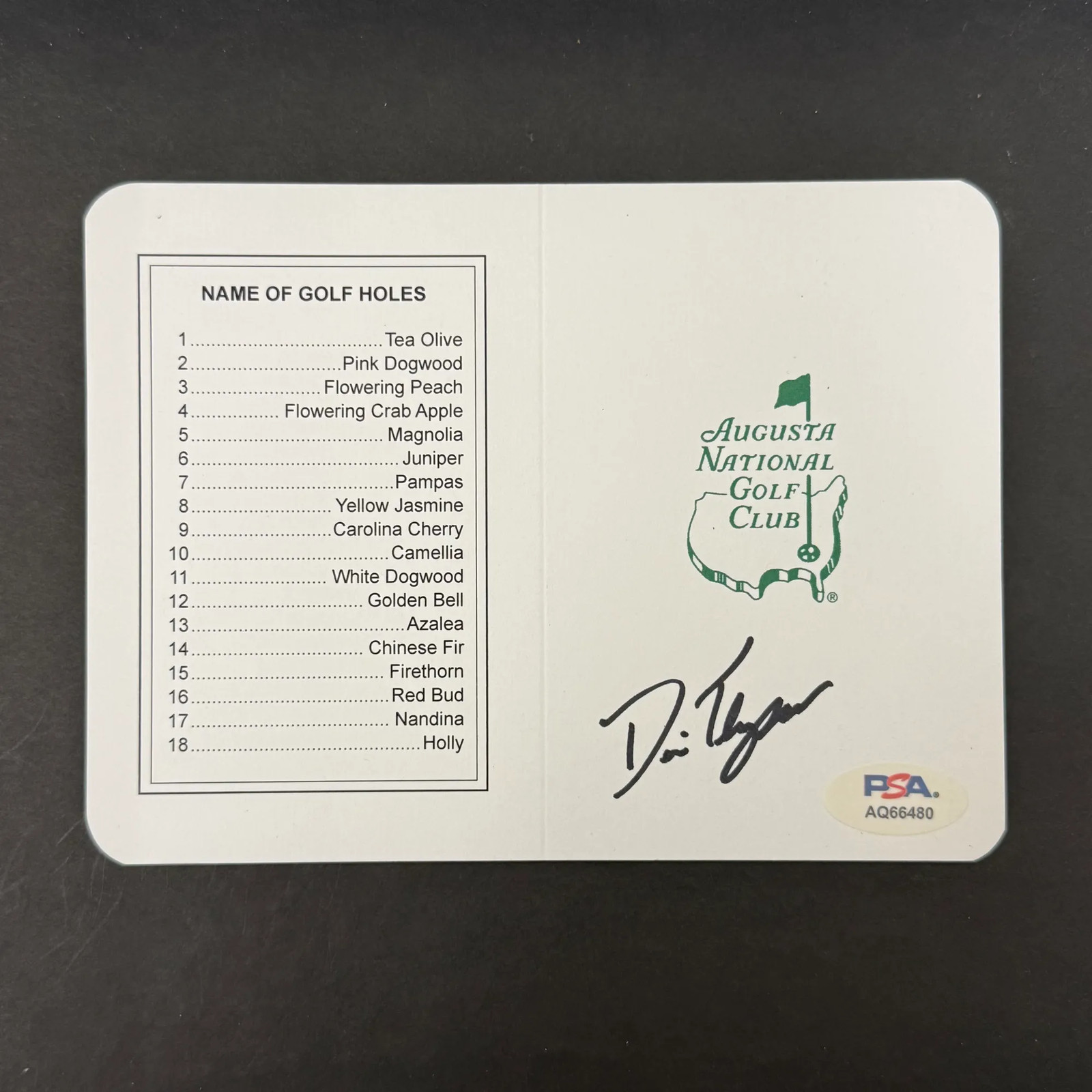 Davis Thompson Signed Golf Masters Golf Scorecards PSA Autographed