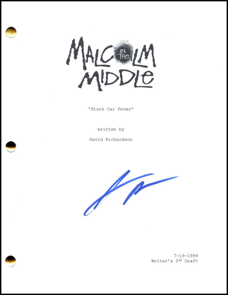 Justin Berfield Signed Autograph Malcolm in the Middle Script Screenplay - Reese