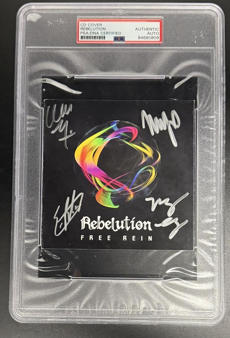Rebelution Signed Autograph PSA/DNA Slabbed Encapsulated Free Rein CD Cover COA