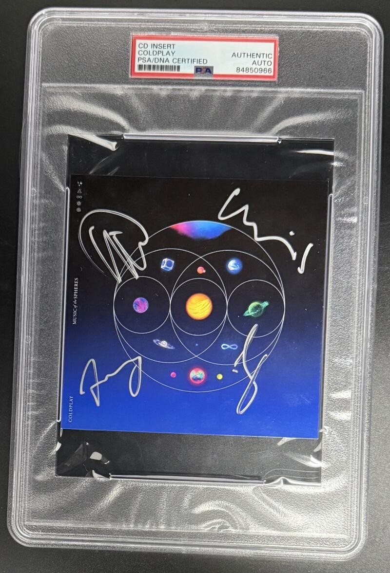 Coldplay Chris Martin Signed Autograph PSA/DNA Slabbed Music Spheres CD Cover 4x