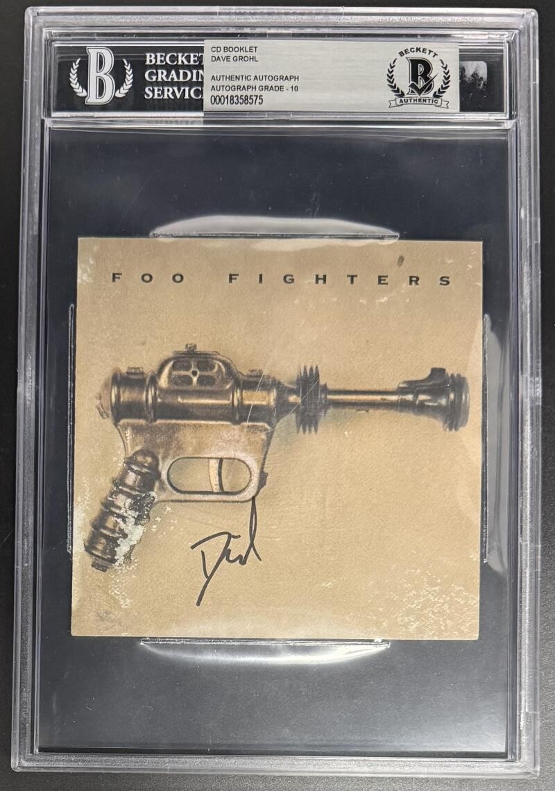Dave Grohl Signed Autograph Beckett Slabbed Foo Fighters First CD Cover BAS COA