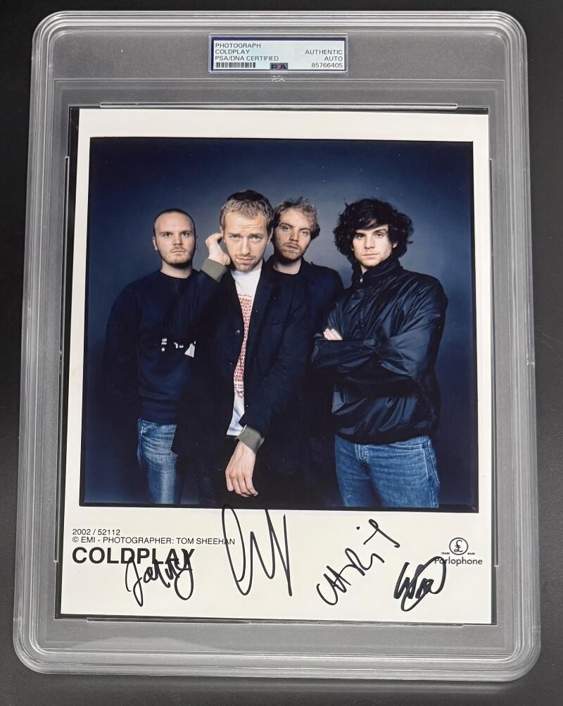 Coldplay Signed Autograph Full Promo PSA/DNA COA 8x10 Slab Photo Chris Martin A