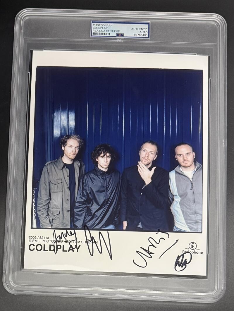 Coldplay Signed Autograph Full Promo PSA/DNA COA 8x10 Slab Photo Chris Martin B
