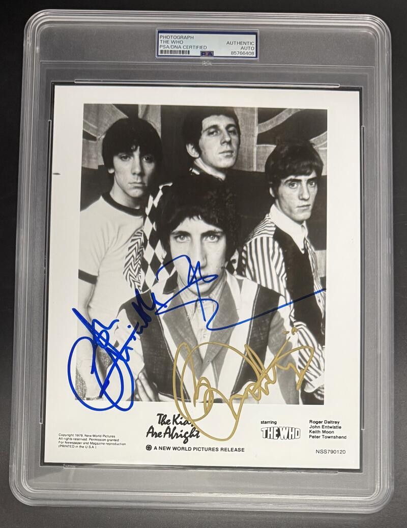 The Who Signed Autograph Rare Promo PSA/DNA COA 8x10 Slab Photo John Entwistle