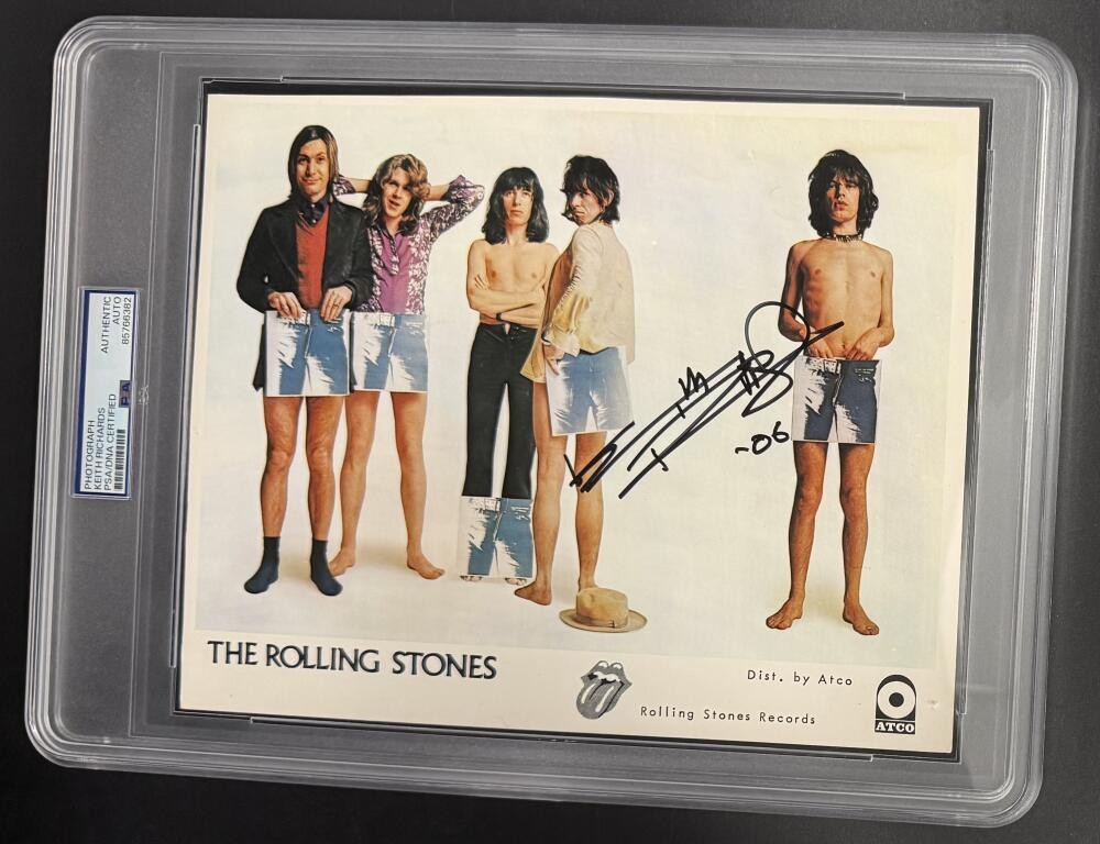 Keith Richards Signed Autograph Rolling Stones Promo PSA/DNA 8x10 COA Slab Photo