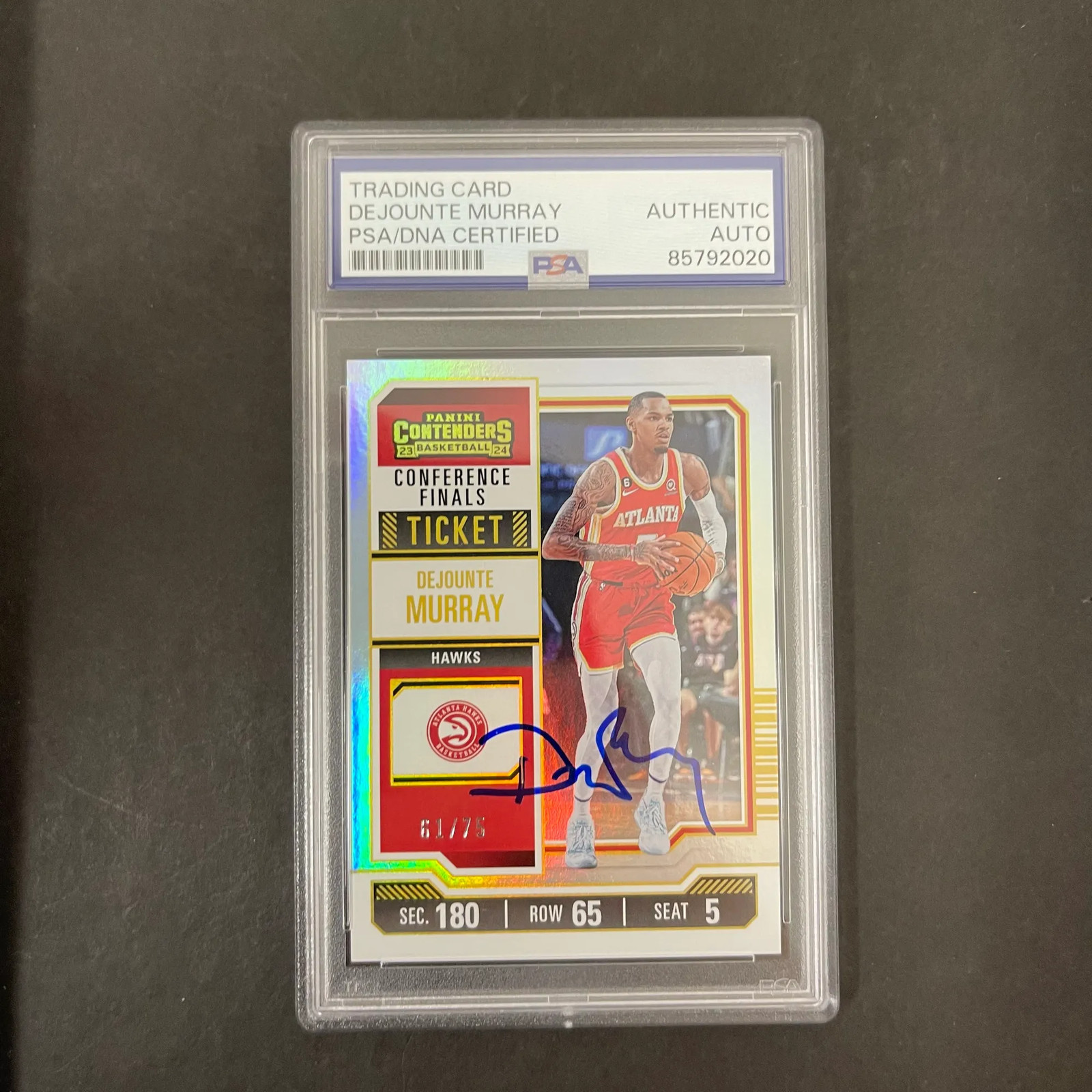 2024 Dejounte Murray 2023-24 Panini Contenders#57 Signed Card PSA Autographed