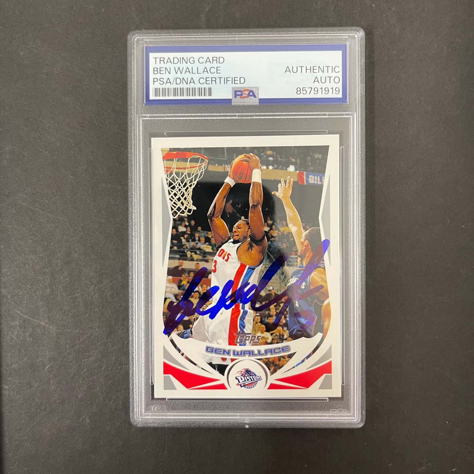 Ben Wallace 2004 Topps #9 Signed Card PSA Autographed