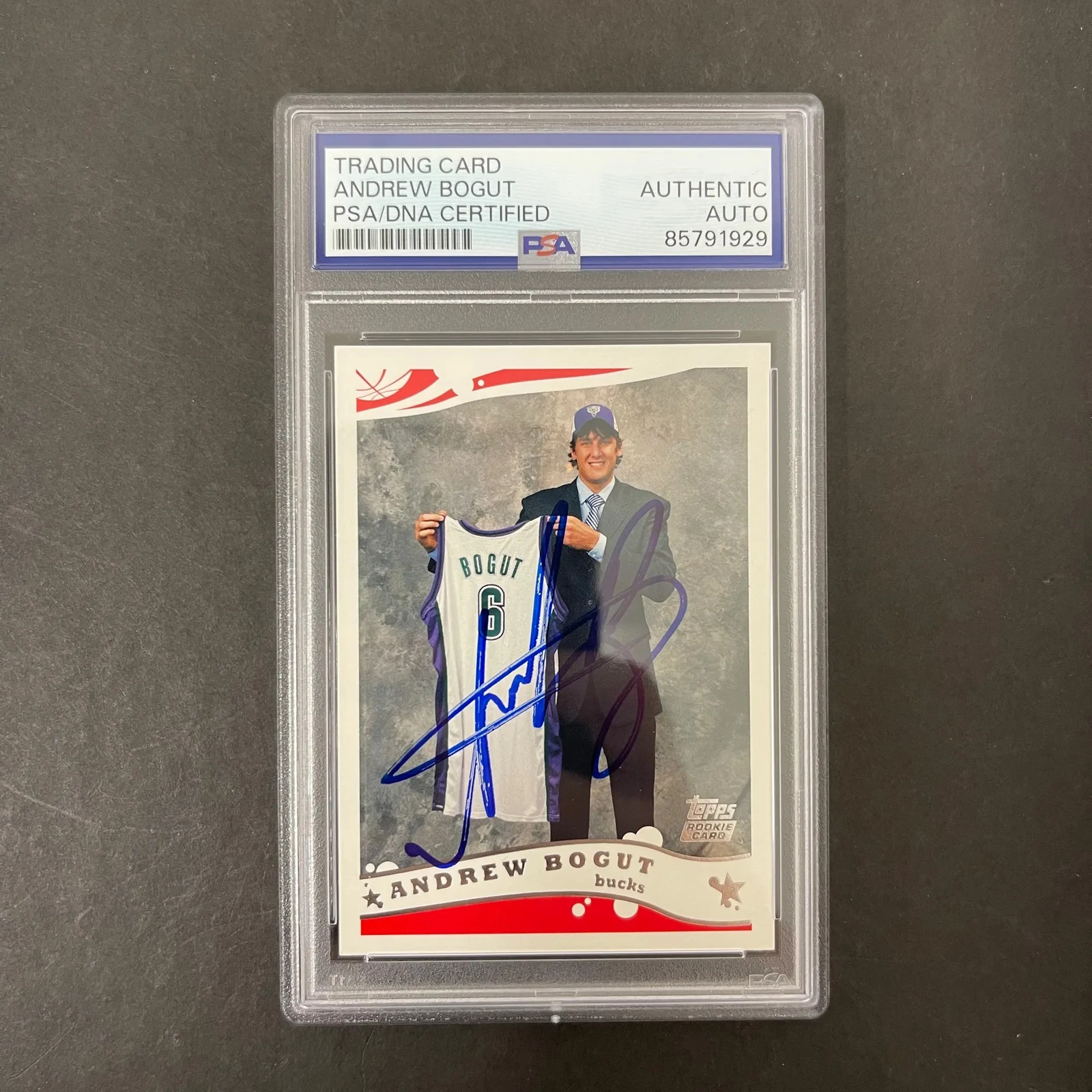 Andrew Bogut 2005 Topps Rookie card#221 Signed Card PSA Autographed