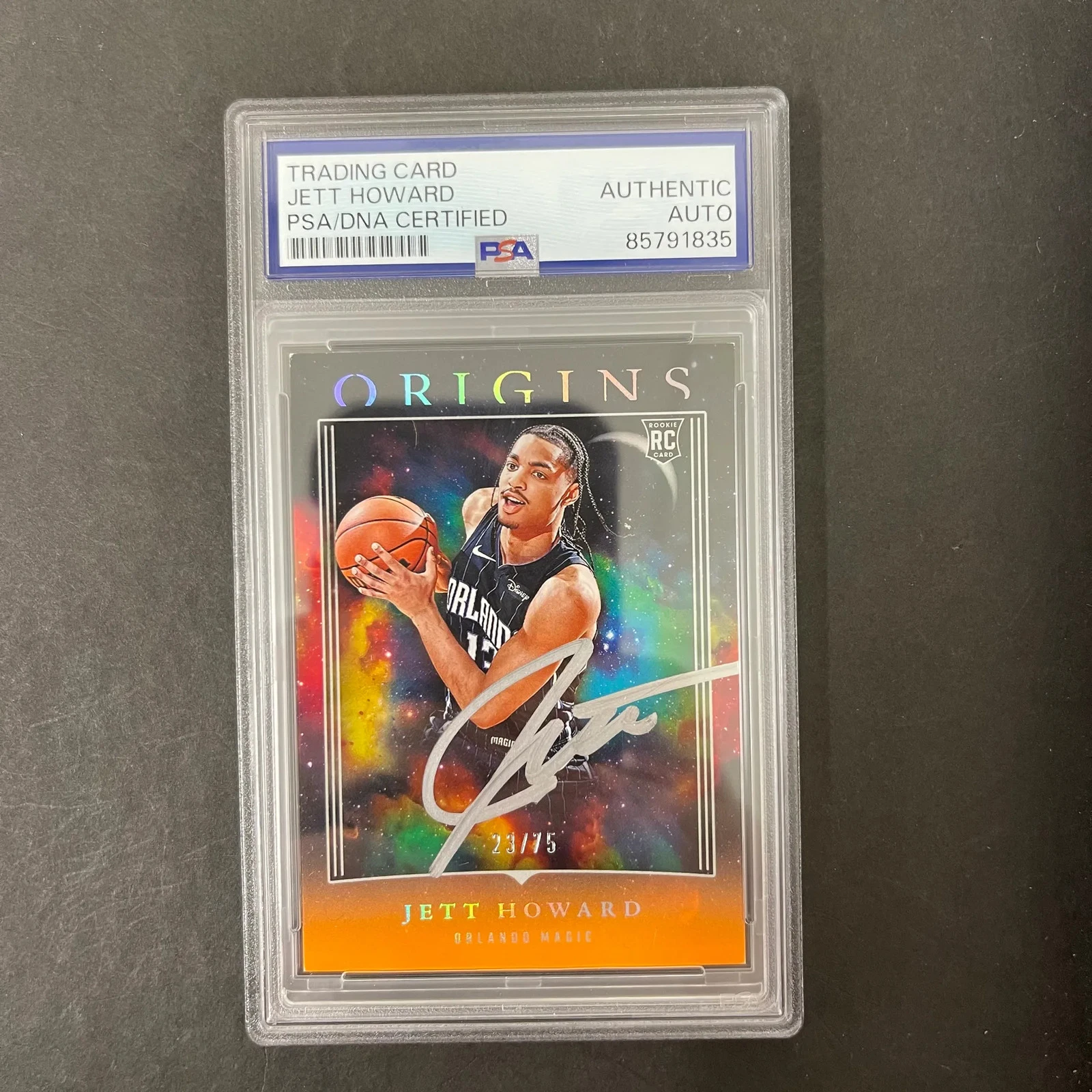 Jett Howard 2023-24 Panini Origins#81 Signed Card PSA Autographed