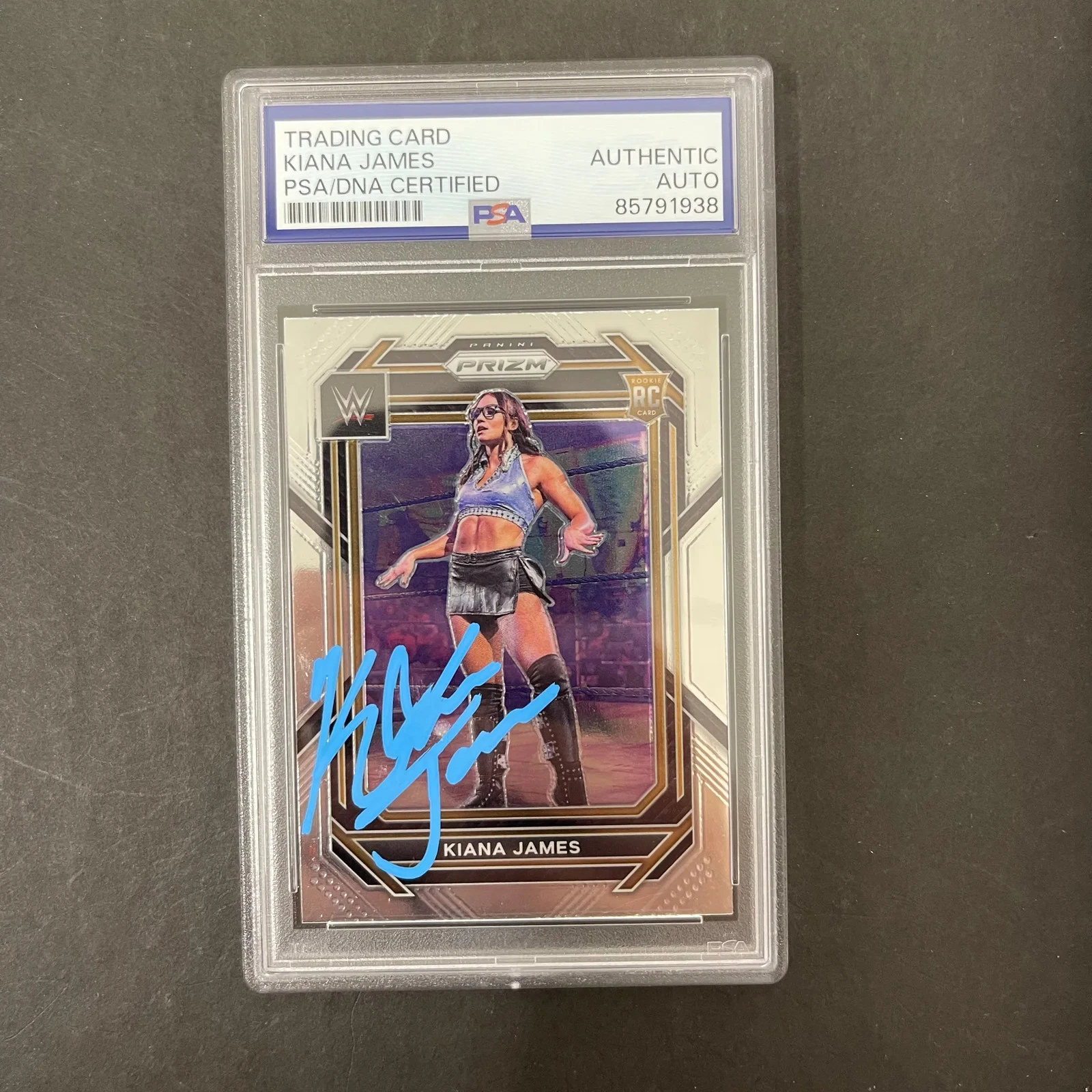 Kiana James 2023 Panini Prizm WWE#138 Signed Card PSA Autographed